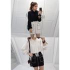 Flap-pocket Piped Mini Skirt