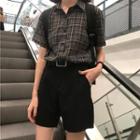 Short-sleeve Plaid Shirt / Dress Shorts