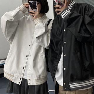 Couple Matching Button-up Baseball Jacket