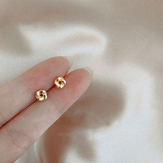 Twisted Stud Earring 1 Pair - Gold - One Size
