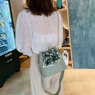 Bow-accent Crossbody Bucket Bag