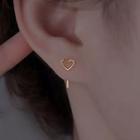 Heart Sterling Silver Earring 1 Pair - S925 Sterling Silver - Silver - One Size