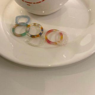 Set Of 2: Resin Bead Ring