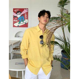 Linen Blend Color Shirt