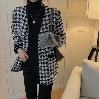 Houndstooth Jacket As Figure - One Size