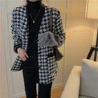 Houndstooth Jacket As Figure - One Size