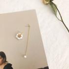 Non-matching Faux Pearl Dangle Earring White Faux Pearl - Gold - One Size