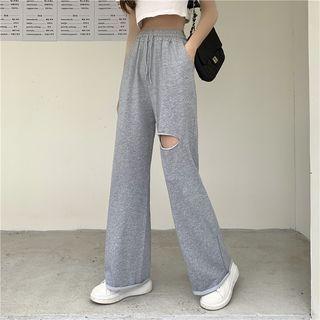 Cut Out Wide Leg Sweatpants