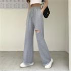 Cut Out Wide Leg Sweatpants