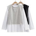 Set: Long-sleeve T-shirt + Cropped Tank Top