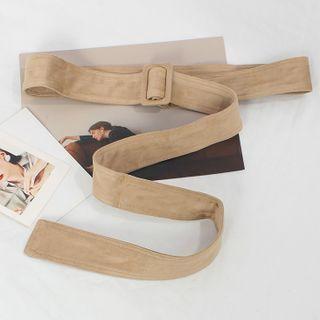 Buckled Faux Suede Waist Belt