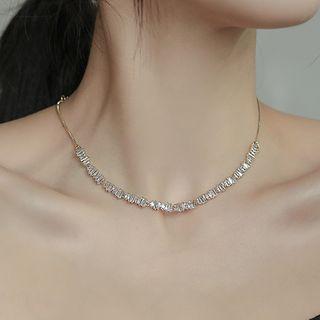 Rhinestone Necklace 1 Piece - As Shown In Figure - One Size