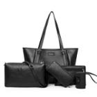 Set: Faux Leather Tote Bag + Crossbody Bag + Pouch + Coin Pouch + Key Pouch