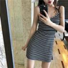 V-neck Slim-fit Spaghetti Strap Dress