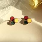 Color Circle Earring 1 Pair - As Shown In Figure - One Size