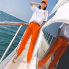 Set: Elbow-sleeve Printed T-shirt + Harem Sweatpants