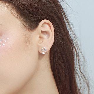 925 Sterling Silver Face Earring 1 Pair - As Shown In Figure - One Size