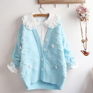 Plain Cardigan / Shirt / Set