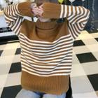 Stripe Turtleneck Sweater