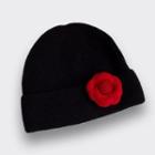 Floral Beanie Black - One Size