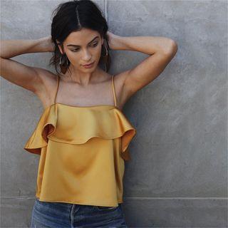 Ruffle Spaghetti Strap Top