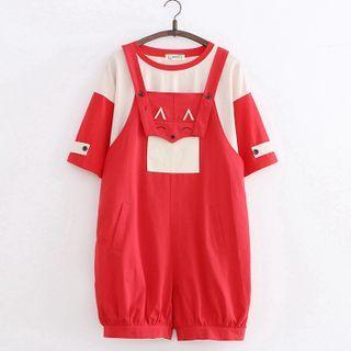 Two-tone T-shirt / Jumper Shorts / Set