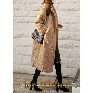Double-button Faux-shearling Coat