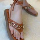Chain Lace-up Sandals