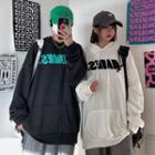 Couple Matching Lettering Front Pocket Hoodie
