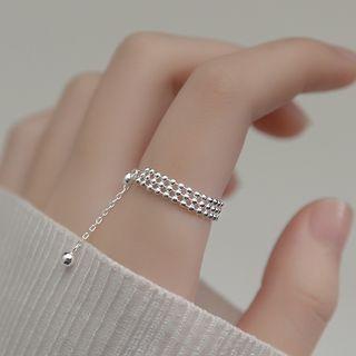 Layered Sterling Silver Open Ring 1pc - Silver - One Size