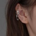 Star Rhinestone Chain Sterling Silver Earring 1 Pc - Silver - One Size