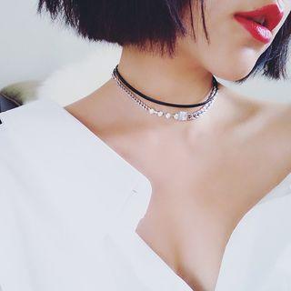 Rhinestone Double-strand Choker