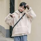 Mock Two-piece Mock-neck Panel Faux Shearing Long-sleeve Hoodie