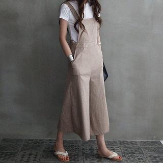 Square-neck Linen Blend Jumpsuit