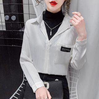 Long-sleeve High-neck Mock Two-piece Top
