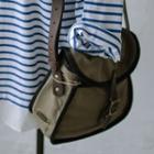 Buckled Flap Canvas Cross Bag