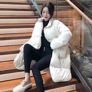 Padded Long Jacket Almond - One Size