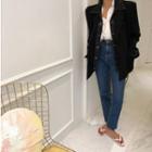 Single-breasted Denim-layered Jacket