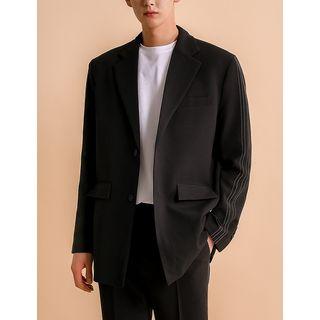 Contrast-trim Loose-fit Blazer