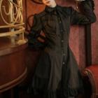 Long-sleeve Bow-neck Steampunk A-line Dress
