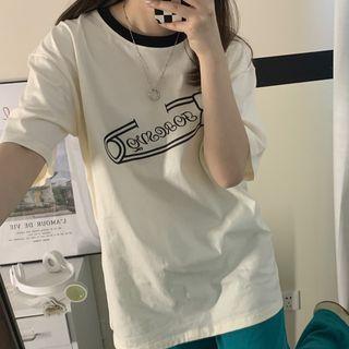 Short-sleeve Pin Print T-shirt