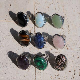 Faux Gemstone Alloy Open Ring