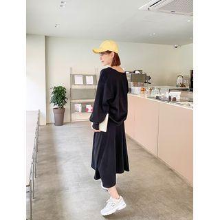 Set: Oversized Cardigan + Long Flare Skirt