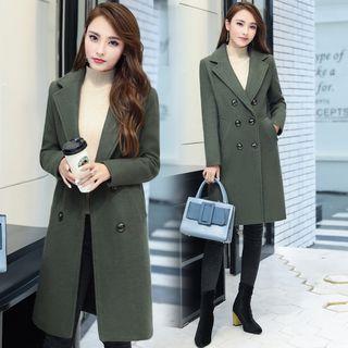 Double-breasted Lapel Woolen Coat