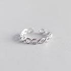 925 Sterling Silver Open Ring Platinum - One Size