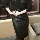 Faux-leather Midi Skirt