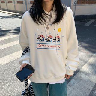 Cow Embroidery Hoodie