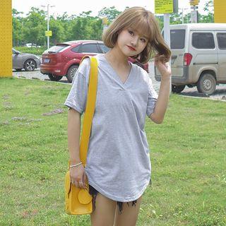 Lace Up Back Short Sleeve T-shirt