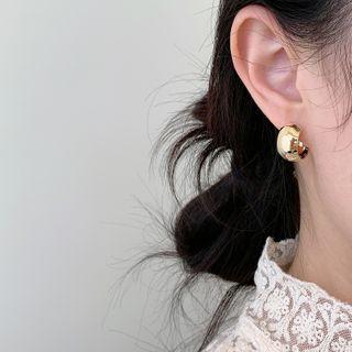 Polished Alloy Hoop Earring 1 Pair - As Shown In Figure - One Size