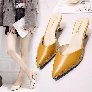 Kitten Heel Pointed Toe Mules